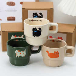 New Original Cute Kitten Mug Ceramic Stacking Cup Souvenir Cup Cartoon Coffee Cup Drinking Cup