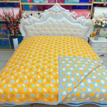 Four seasons universal thickened AB surface bed cover three-layer double-sided