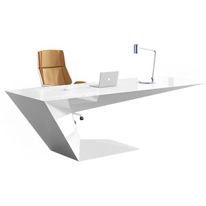 
Beauty salon medical consultation desk special-shaped duckbill supervisor desk painted white manager desk