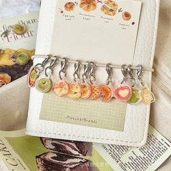 [Mini Pendant] Original Hand-Painted Acrylic Accessories for Apple Bread, Wine Bottles, Journals, and Keys