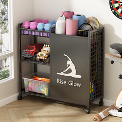 Fitness Equipment Storage Rack, Home Yoga Mat Foam Roller Storage Basket, Kettlebell Dumbbell Basketball Rack, Sports Storage Rack