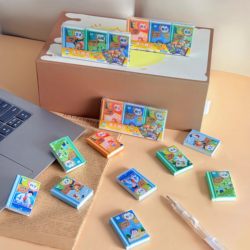Children's Textbooks, Creative and Fun Erasers, Textbook Stationery, Chinese, Math, and English Erasers, Easy to Use, Simple and Traceless
