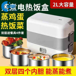 Electric Lunch Box for Office Workers, a Magical Device for Steaming Rice, Can Be Plugged in to Heat and Cook Rice, Double-Layer Steaming, Mini Bento Box, Portable