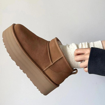 
Winter retro versatile women's velvet thickened warm short-tube heightening thick-soled snow boots