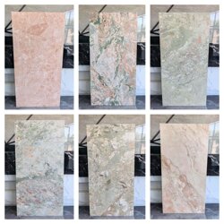 Flesh Pink and Green Tiles 750X1500 Hotel and Guesthouse Kitchen Bathroom Monet Garden Background Wall Tiles and Floor Tiles