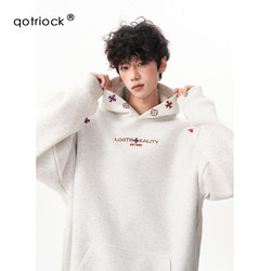 480g Heavy Ethnic Style Embroidered Hooded Sweatshirt for Men and Women, Autumn Fleece-Lined Thick Long-Sleeve Casual Loose Hoodie