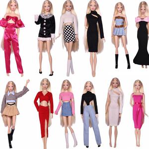 
30 cm genuine baby clothes 6 fences dress doll fashion dress skirt fashion set educational toys