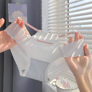 Bot -band girl ~ pure wanting hollow sexy ice silk white lady underwear female summer ultra -thin girl wind low waist
