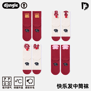 
Wool socks for women in the year of the horse. Red socks for the year of the animal. Cute autumn and winter 2026 New Year gift box.
