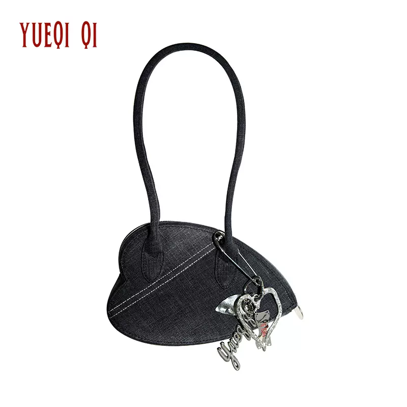YUEQI QI SS23爱心造型可持续环保牛仔包春夏新品yueqiqi-Taobao Singapore