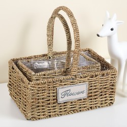 Manufacturer of Holiday Gift Packaging, Straw Woven Baskets, Flower Baskets with Handles, Flower Arrangements, Rattan Woven Hand-Held Flower Baskets, Flower Pots, Weaving