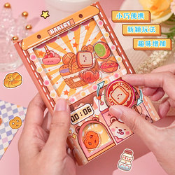 Colorful Restaurant Gashapon Machine Pocket Notebook High-Value Planner Children's Acrylic Notebook Stress-Relief Hot Pot Student Shake Game Girl Diary Journal Stationery Gift