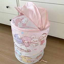 Kt Dirty Clothes Basket, Toys, Snacks, Miscellaneous Items, Bathroom Foldable Fabric Storage Basket, High Aesthetic Value, Dormitory Essentials