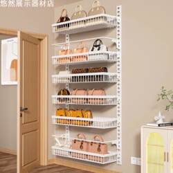 Bag storage household door back gap storage rack wall-mounted layered bag rack storage leather bag organization display rack