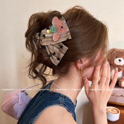Fabric Triangle Hair Clip for Women, Cute Kitten Shark Clip, 2025 New Style, High-End Hair Accessory for the Back of the Head