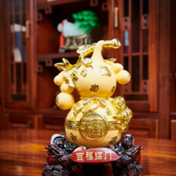 Chinese Resin Cornucopia Sand Gold Ornament Home Entrance Living Room Decoration Crafts Shop Opening Housewarming Gifts