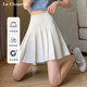 La Chapelle white pleated skirt women's high waist skirt 2025 new summer Korean small A-line short skirt