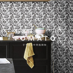 Modern Minimalist Black and White Rose Flower Tiles 300*300 Balcony Restaurant Kitchen Bathroom Wall and Floor Tiles