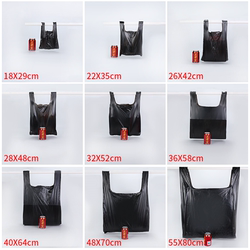 Black Plastic Garbage Bags, Vest-Style Bags, Vest-Shaped Plastic Bags, Large and Small Sizes, Hand-Held Disposable Thickened Convenience Bags