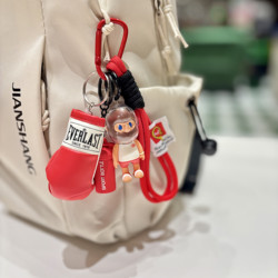 Fitness-Themed Red Boxer Bag Pendant, Cool Boxing Style Accessory, Backpack Decoration, Fitness Gift