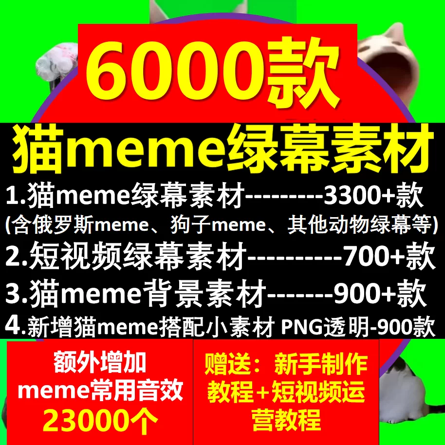 B站猫meme剪映抖音跳舞特效抠像绿幕背景搞笑