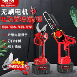 Delixi Electric Electric Scissors Garden Pruning Machine Household Small Handheld Electric Saw Specialized Tool for Pruning Branches