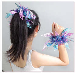 Cheerleading Headband and Rubber Band Bracelet Dual-Use for Middle School Students, High School Sports Meets, Gymnastics, Children's Day Dance Performance Props