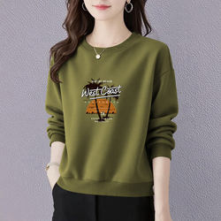 Fleece-Lined/Non-Fleece Sweatshirt for Women, New Trendy Style for Spring, Autumn, and Winter, Stylish, Loose-Fitting, Slimming, Round-Neck, Long-Sleeved Top/Jacket for Women