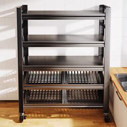 Shuaishi Kitchen Multifunctional Vegetable Basket Storage Rack Floor-Standing Multi-Layer Microwave Oven Vegetable Storage Rack Cookware Storage Rack