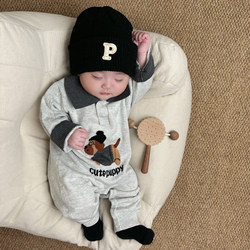 【Cool Boy】Baby Clothes Spring Style Newborn Baby Boy Romper Sweater Full Moon Hundred Days Gentleman Jumpsuit Crawling Suit
