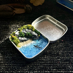 Original Handmade Shallow Bay Miniature Landscape Model Figurine Decoration Gift Creative Present 