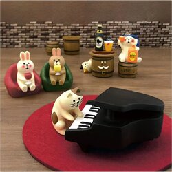 Japanese-Style Zakka Cat Pianist ins Cute and Healing Office Desk Decoration Gift for Girls