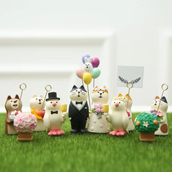 Japanese Zakka Cat Wedding Series Cake Balloon Cute Cartoon Desktop Ornament Gift Decoration Souvenir