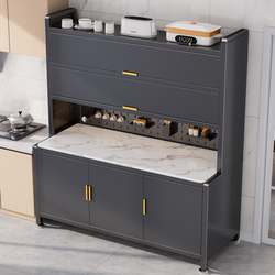 Household Stone Countertop Kitchen Storage Rack, Sideboard Storage Rack, Freestanding Multi-Layer Microwave Oven Multifunctional Storage Cabinet