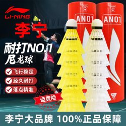 Li-Ning Nylon Badminton Genuine Durable Ball That Is Not Easily Damaged, Outdoor Windproof Professional Training and Competition Ball An01