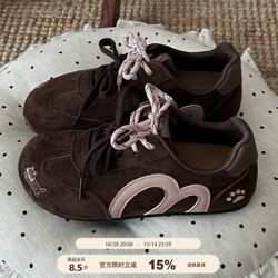 Sweet Peach Planet Brown German Training Shoes for Women 2025 New Autumn and Winter Shoes Height-Increasing Niche Retro Versatile Casual Sneakers