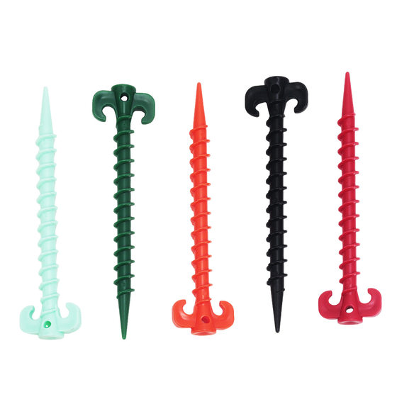 Manufacturer wholesale plastic threaded claw ground nails, tent nails, canopy nails, spiral outdoor mountaineering extended tent accessories
