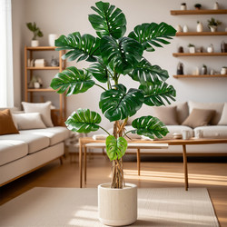 Simulated Green Plant, Large Monstera, Living Room Artificial Flower Tree, Bionic Plant Landscaping Decoration, Indoor Floor-Standing Potted Plant Ornaments