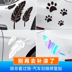 Scratch-Covering Decorative Car Stickers, Feather and Leaf Design, Personalized Creative Bumper Modification Car Stickers, Car Accessories