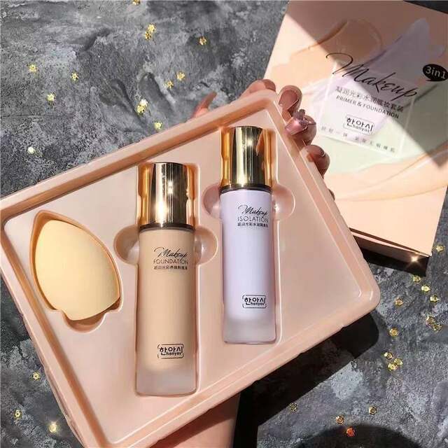 Liquid Foundation, Isolation Cream, Loose Powder Combination Set, Long ...