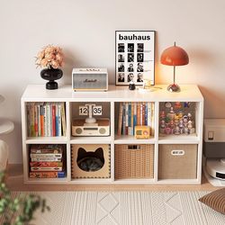 Bookshelf Storage Rack Floor-Standing Wall-Mounted Grid Cabinet Free Combination Bookcase Kindergarten Home Storage Grid Cabinet