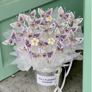 
New Hug Bucket Butterfly Bouquet Valentine's Day Bouquet DIY Material Pack for Wife, Boyfriend's Birthday, Mother's Day