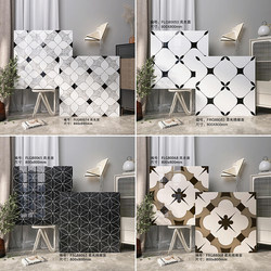 800X800 Bright All-Ceramic Floor Tiles Hotel Banquet Hall Popular Restaurant Black and White Tiles Internet Cafe Ktv Parquet Floor Tiles