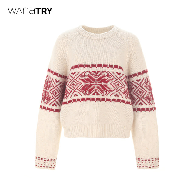 wana try wool retro festival handmade sweater 2024 autumn new Christmas top for women
