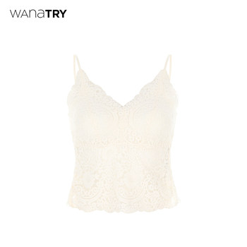 
wanatry hollow lace sexy vest with breast pads