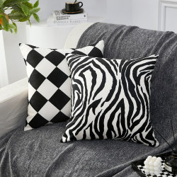 Zebra-Patterned Cushion for Sofa, Living Room, Light Luxury, High-End Feel, Modern Pillow, Headboard Backrest, Suitable for All Seasons, High-End