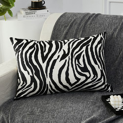 Sofa Pillow, Rectangular Lumbar Pillow, Headboard Cushion, High-End American Style Black and White Long Pillow with Removable and Washable Cover