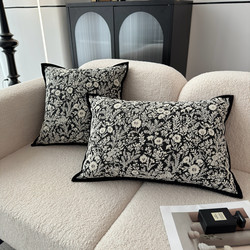 American-Style Light Luxury Throw Pillow, Sofa Cushion, Rectangular Lumbar Pillow for Living Room, Large Headboard Cushion, French-Style Pillowcase, Cushion Cover