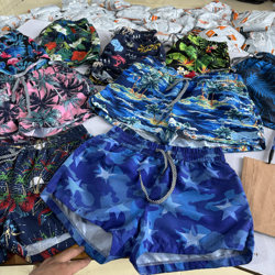 End stock clearance! Men's and women's beach pants, loose swimming, summer, seaside vacation, casual sports shorts, quick-drying three-quarter pants