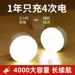 Human Body Automatic Sensor Light Night Light for Bedroom Bedside, Rechargeable, Lights up When People Approach, Toilet, Stairs, Night Light for Sleep at Night
